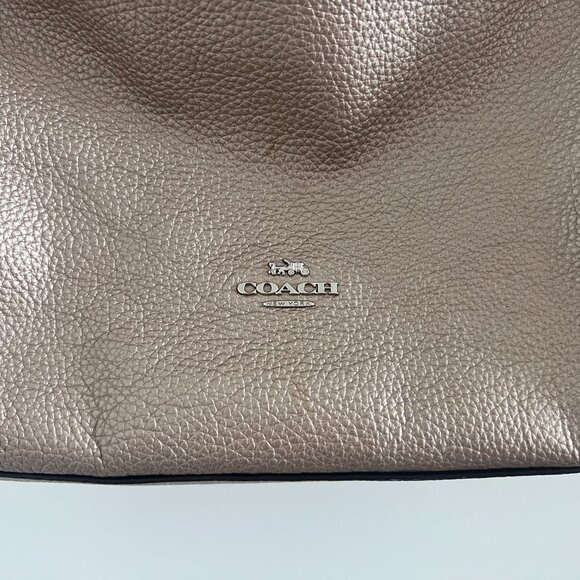 Coach Mia Shoulder Bag Pebbled Leather Metallic F29137 - Picture 3 of 5